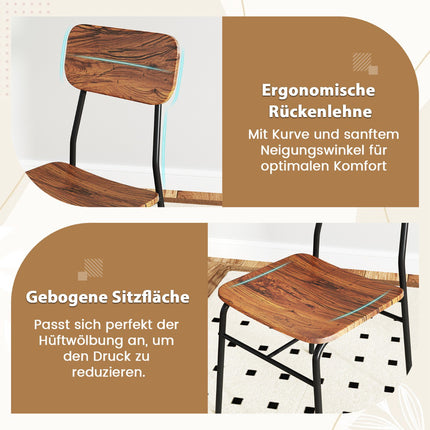 Space-Saving Dining Set with Storage Shelf and 2 Chairs