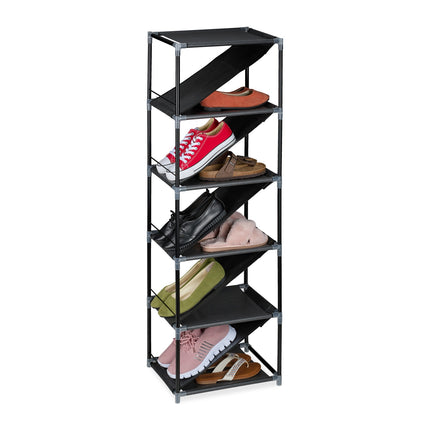 Platzsparendes Schuhregal für 11 Paar, Schräge Ablagen