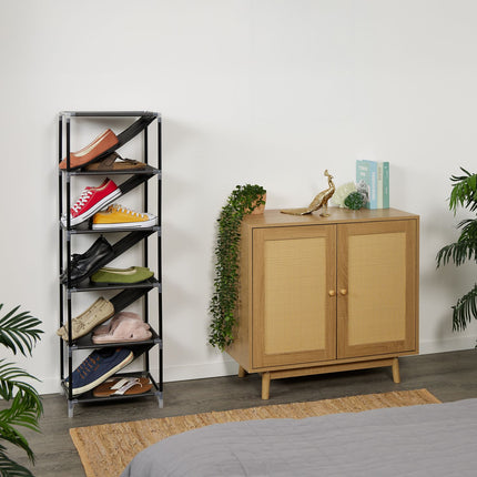 Platzsparendes Schuhregal für 11 Paar, Schräge Ablagen