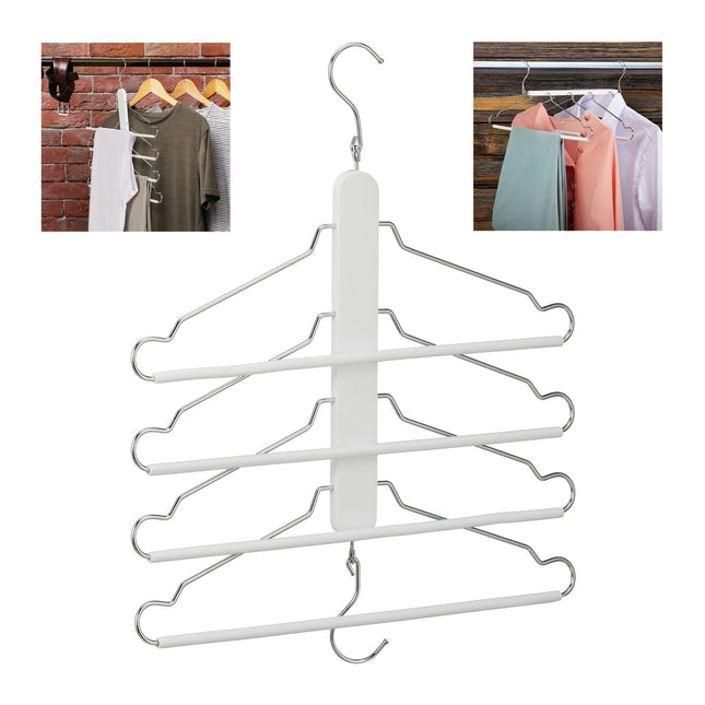 Space-saving hanger multiple white