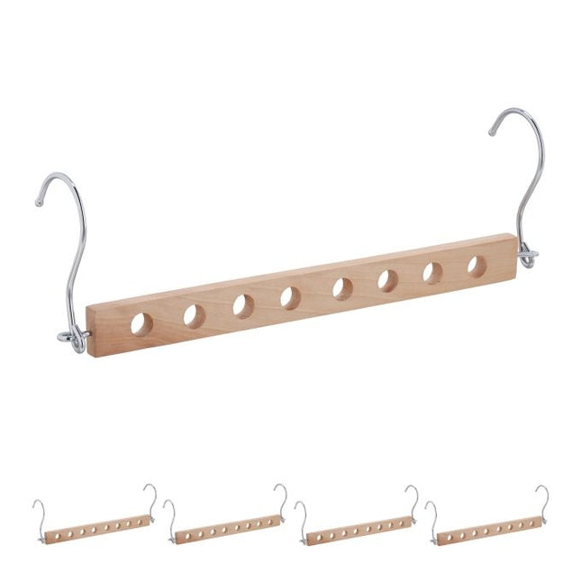 Space-saving wooden hanger set of 5