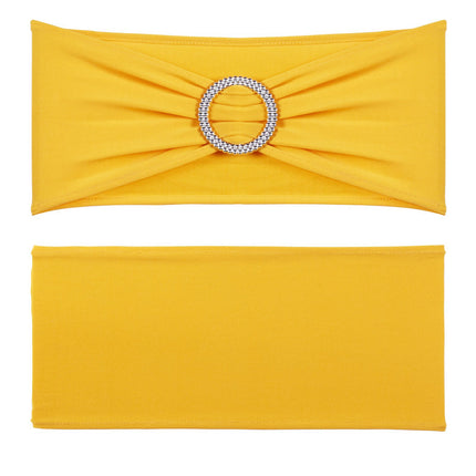Spandex Chair Sashes With Round Buckle, 50 Pack, Gold