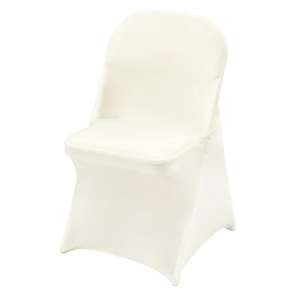 Spandex Folding Chair Covers, Washable, 30 Pack, Ivory