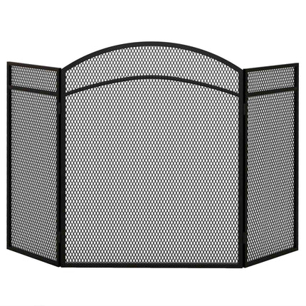 Fireplace Spark Guard, Foldable Metal Screen, 96 x 60 cm