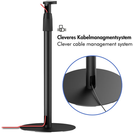 Speaker Floor Stand, Adjustable Height 682-1068 mm, Black