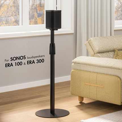 Speaker Floor Stand, Adjustable Height 682-1068 mm, Black