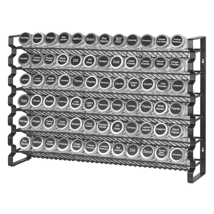 Spice Rack Organizer, 6-Tier With 72 Glass Jars Set
