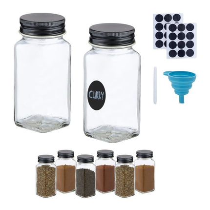 Spice jar set with stainless steel lid