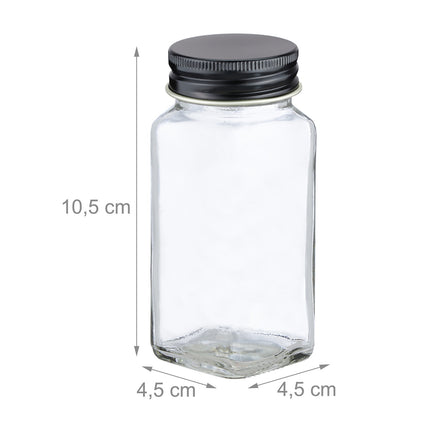 Spice jar set with stainless steel lid