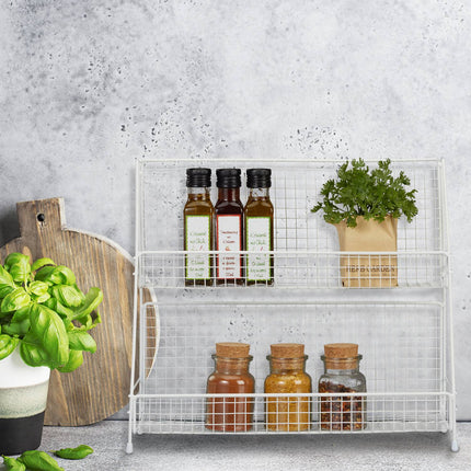 Spice rack metal white