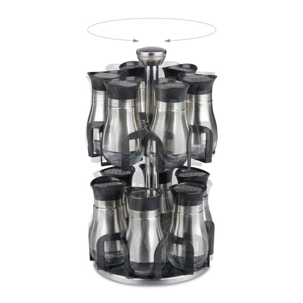 Spice rack with 12 glass jars