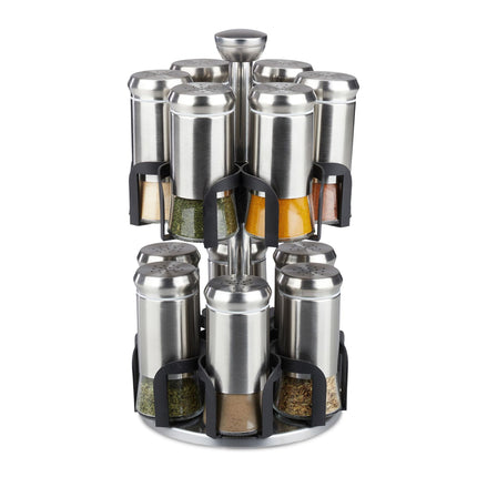 Étagère à épices avec 12 pots en verre