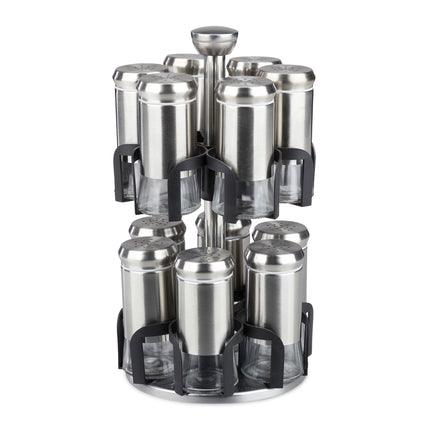 Étagère à épices avec 12 pots en verre