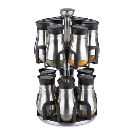 Spice rack with 12 glass jars