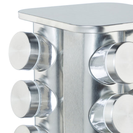 Étagère à épices avec 16 pots en verre