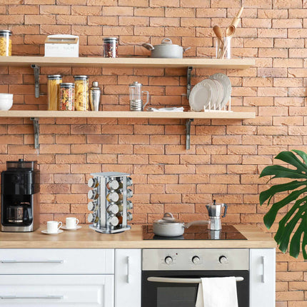 Étagère à épices avec 16 pots en verre
