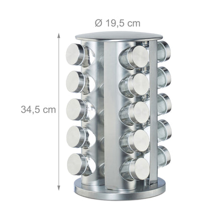 Spice rack with 20 pcs. glass jars