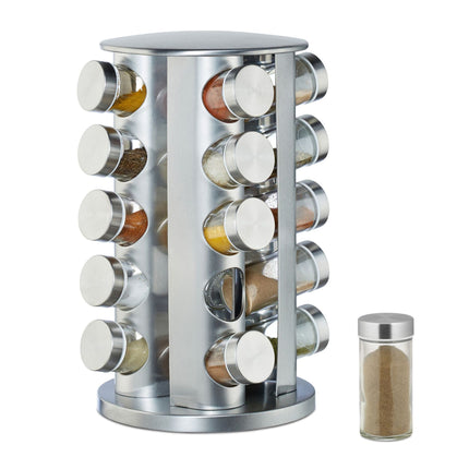 Spice rack with 20 pcs. glass jars