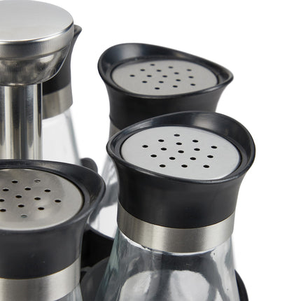 Spice rack with 6 glass jars