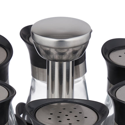 Spice rack with 6 glass jars