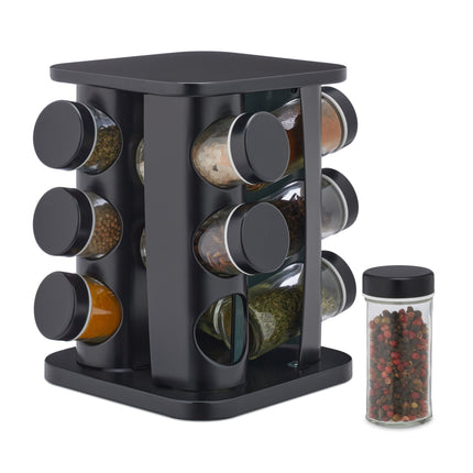 Spice shelf with 12 spice jars