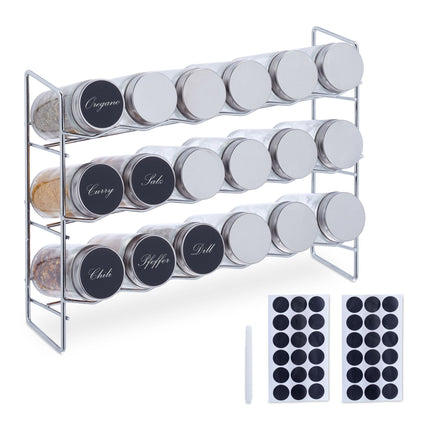 Étagère à épices avec 18 pots à épices
