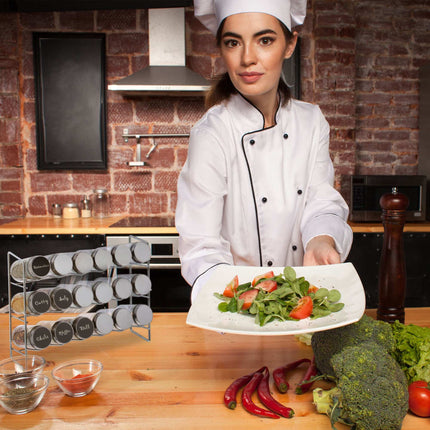 Étagère à épices avec 18 pots à épices