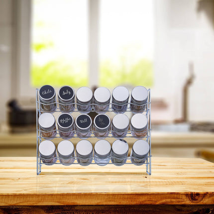 Étagère à épices avec 18 pots à épices