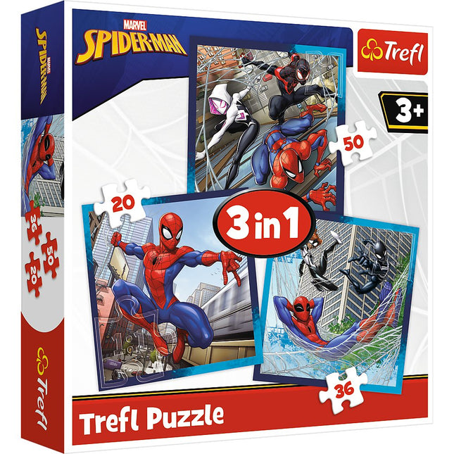Spider-Man 3-in-1 Puzzle-Set für Kinder, fesselnder Spaß