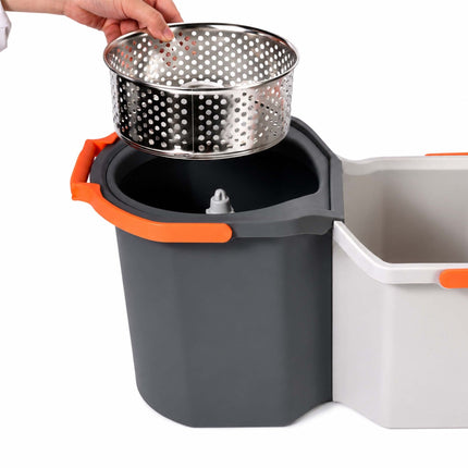 Spin Mop Set with Bucket, 2 Compartments, 7.5L Capacity
