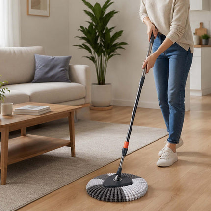 Spin Mop Set with Bucket, 2 Compartments, 7.5L Capacity