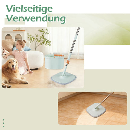 Spin Mop and Bucket Set with Water Separation, 360 Head