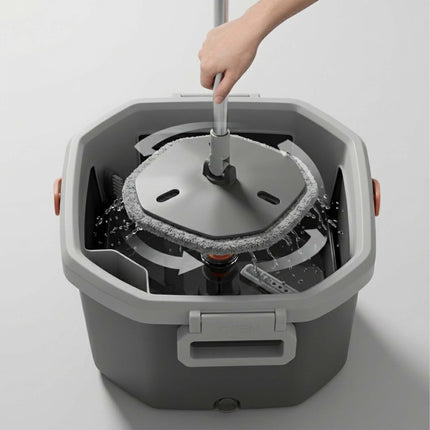 Spin Mop with Dual Water Tanks, Stainless Steel Handle