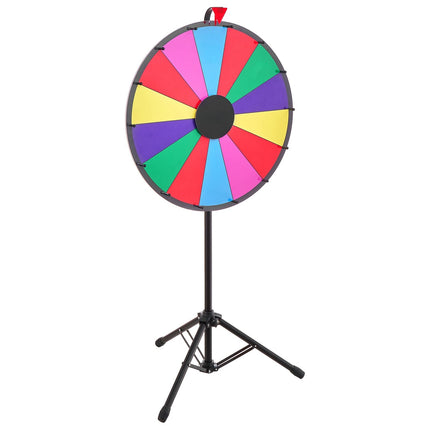 Spinning Prize Wheel 24 In, 14 Slots, Adjustable Tripod