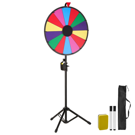 Spinning Prize Wheel 24 In, 14 Slots, Adjustable Tripod