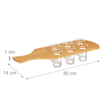 Spirit map in bamboo with 6 glasses