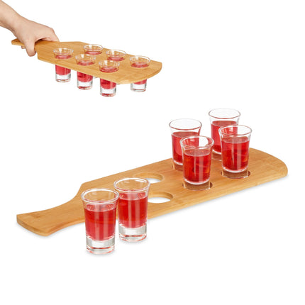 Spirit map in bamboo with 6 glasses