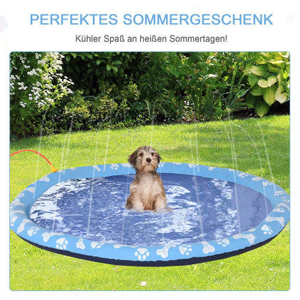 Hunde-Planschbecken-Sprenger-Matte, 170 cm rutschfeste PVC-Matte