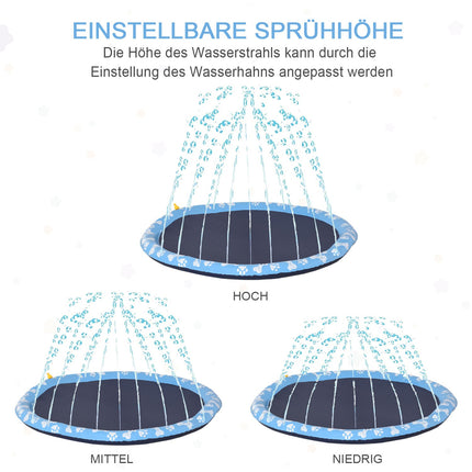 Hunde-Planschbecken-Sprenger-Matte, 170 cm rutschfeste PVC-Matte