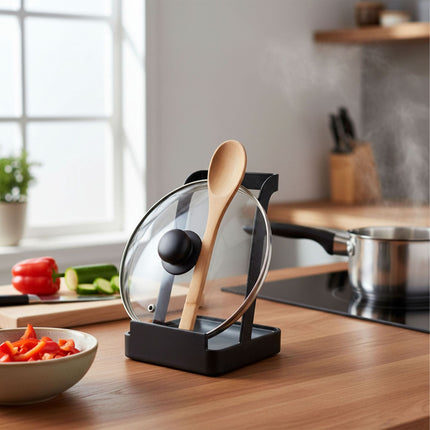 Spoon and Lid Holder for Kitchen Countertop