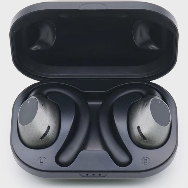 Sport Open-Ear Wireless Kopfhörer mit ENC, Schwarz