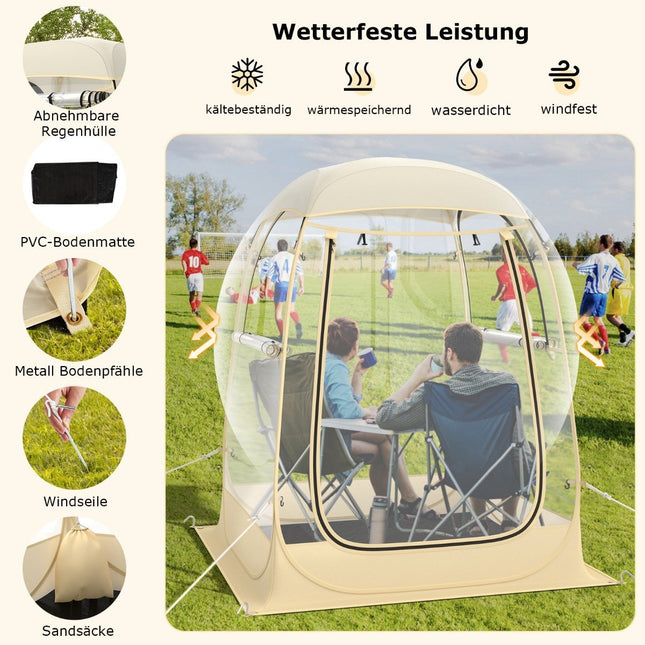 Sportzelt für 1-2 Personen Pop-Up-Zelt mit wetterfestem Baldachin tragbares und faltbares Outdoor-Bubble-Zelt klein