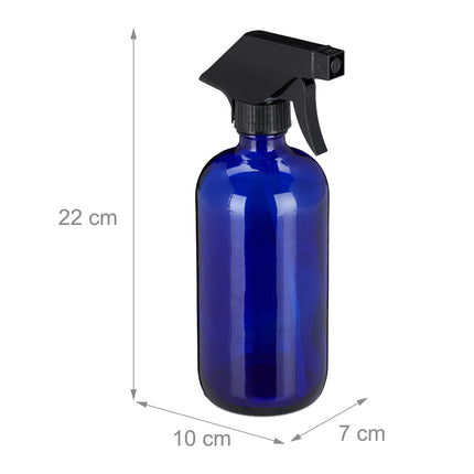 Sprühflasche Glas blau, 2er Set