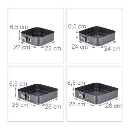 Ensemble de 6 moules à charnière carrés