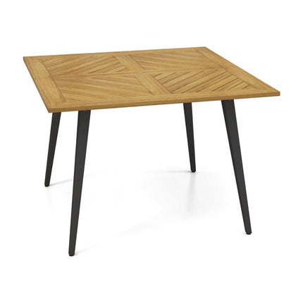 Square Acacia Wood Patio Table with Umbrella Hole