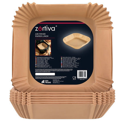 Square Air Fryer Paper Liners 23 x 23 cm, Set of 100, Up to 230°C