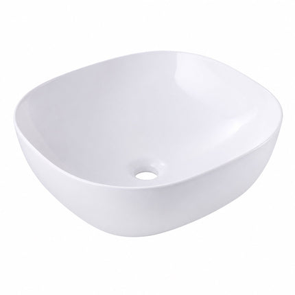 Square Ceramic Countertop Washbasin, 42 x 42 cm, White