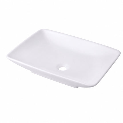 Square Ceramic Countertop Washbasin, 59 x 37 cm, White