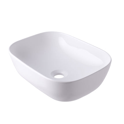 Square Ceramic Countertop Washbasin, White, 46 x 32 cm