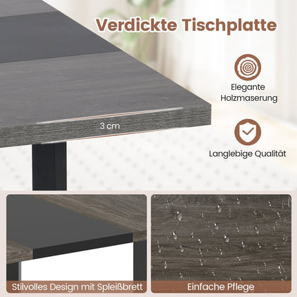 Square Conference Table, Metal Frame, Seats 4, Gray